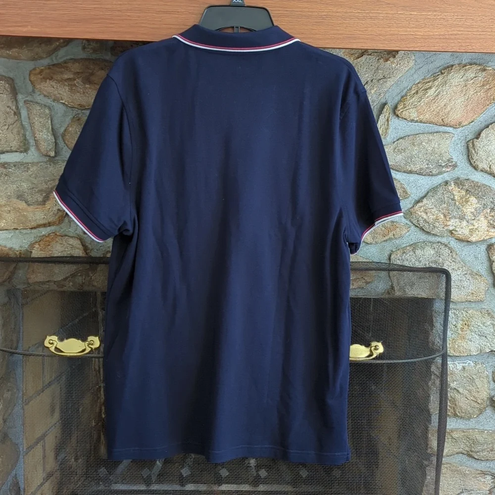 J Crew Stretch Pique Double Ribbed Navy Polo